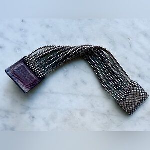 MILLIANNA Python & Hematite Beaded Bracelet